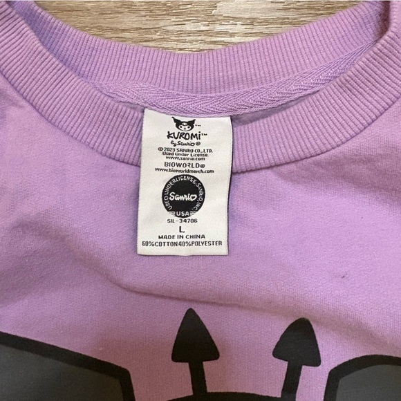 Bioworld x Sanrio Kuromi Devil’s Flight Purple Crewneck Sweatshirt Size L - Picture 4 of 6